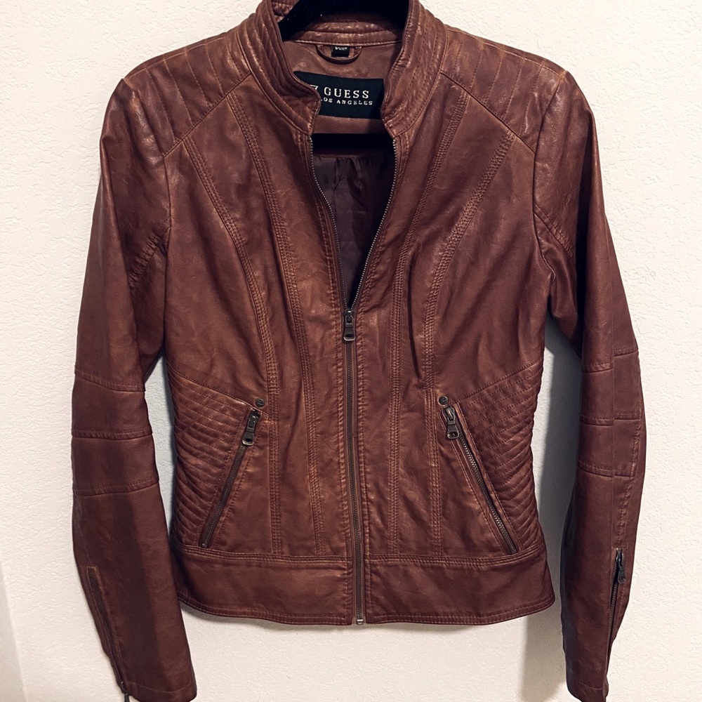 *GUESS faux leather jacket*